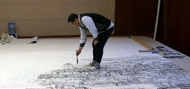 高清图：铸造时代经典—记赵俊山创作巨幅城市山水画