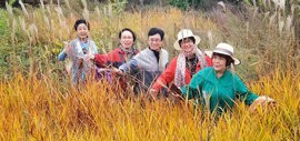 津门女画家组合“五彩贝”金秋时节深入蓟州区隆福寺村采风、写生