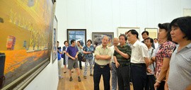 高清图：天津市庆祝中国共产党成立95周年美术作品展开幕