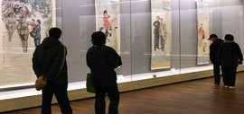 高清图：天津美术馆举办“红色经典—馆藏20世纪中国画展”