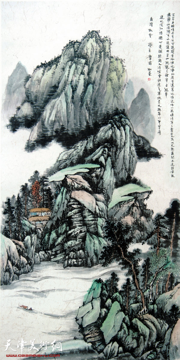 王正升作品：写意山水条幅