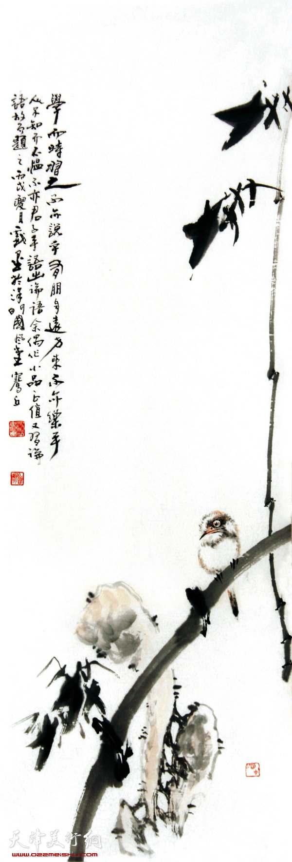 王正升作品：写意花鸟条幅