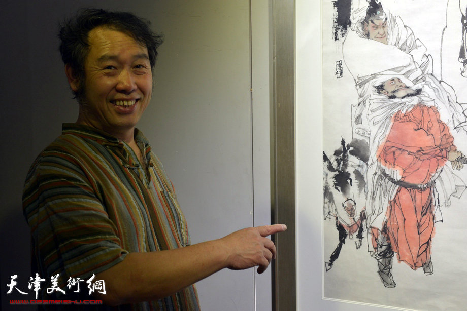 “守诚—马寒松 张运河 史振岭中国画展”6月16日在鸿德艺术馆开幕。图为温洪琪。