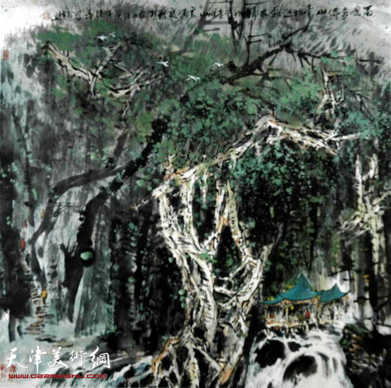 王连仲水墨山水写意作品:蜀国多仙山