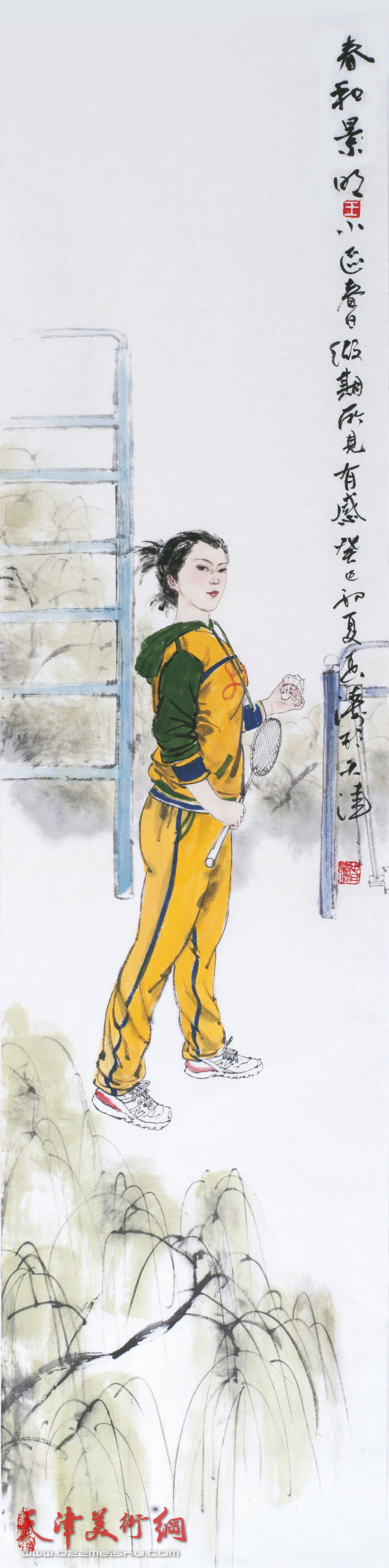 王春涛画展在齐鲁大地展津派画家风采，图为展出的王春涛新作《春和景明》