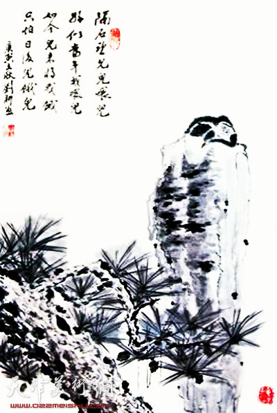 刘耕国画作品:《老猿凄凉图》
