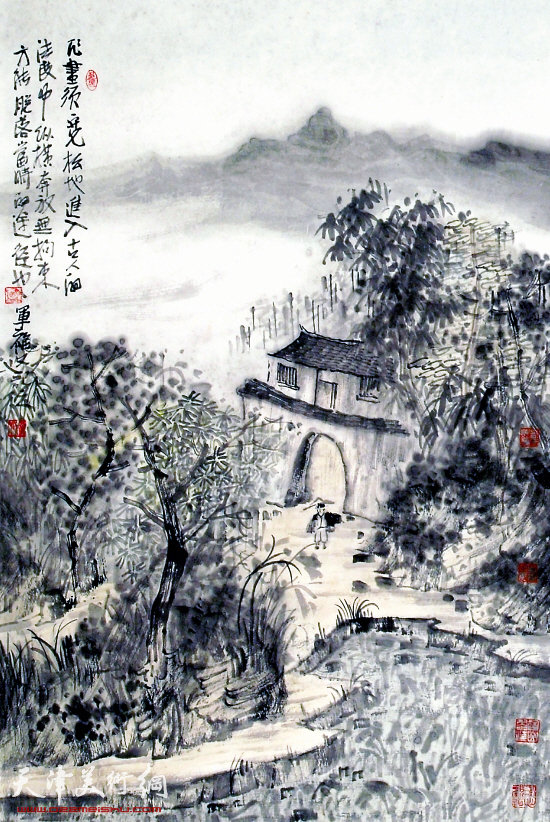 于军福作品：山雨欲来 45×68cm