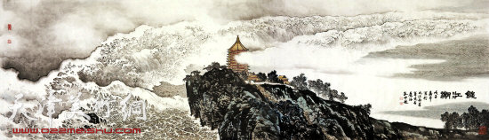 孔仲起作品:钱江潮 145×510cm
