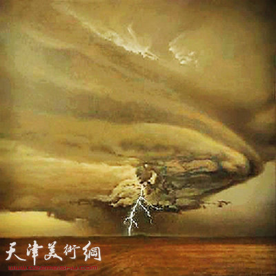 阿波 闪电(2) 120×120cm 布面油画