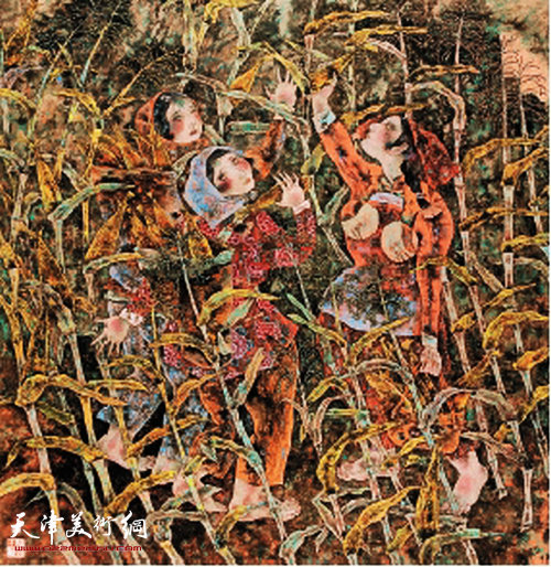 石景昭　秋熟　136×136cm　1993年