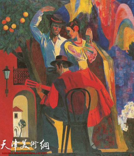 卢卡申诺克  《西班牙的旋律》 2001年  布面油画
