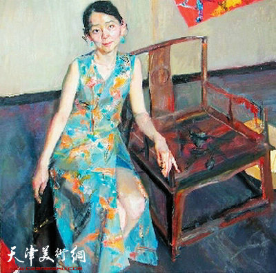 杨参军 朱宁宁像 100×100cm 亚麻布油画 2013年