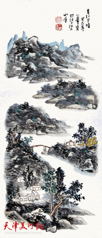 谦谦峰骨——李毅峰中国画巡回展参展作品：春江早晴