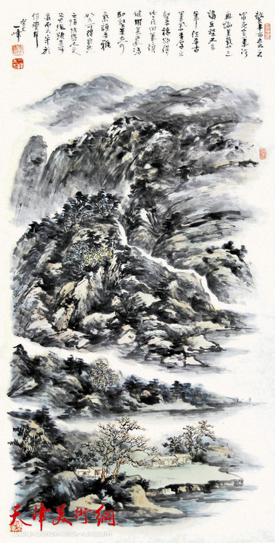 谦谦峰骨——李毅峰中国画巡回展参展作品：龚贤画意