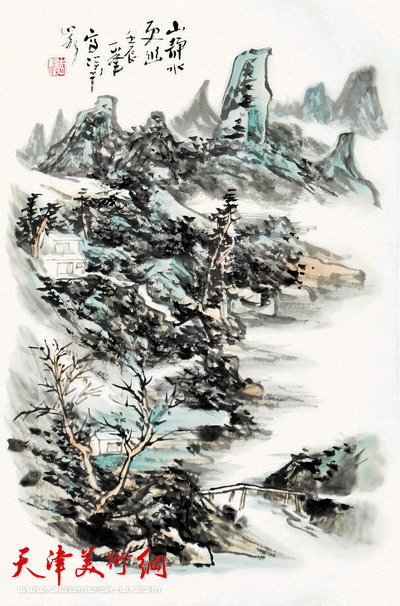 谦谦峰骨——李毅峰中国画巡回展参展作品：山静水更幽