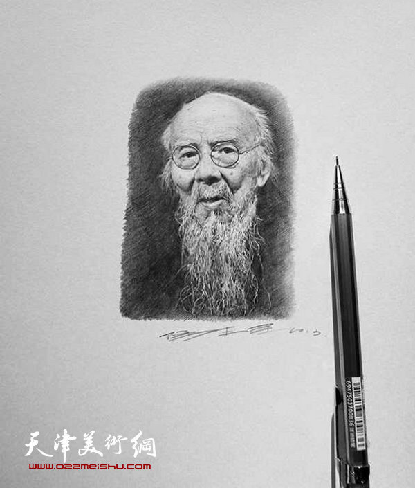 “从未发生？——信王军、石磊双个展”开幕，王军《民国》系列作品之齐白石。