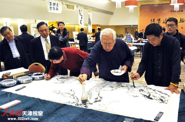 天津举办“佛首返乡 翰墨寄情”海峡两岸名家书画创作笔会