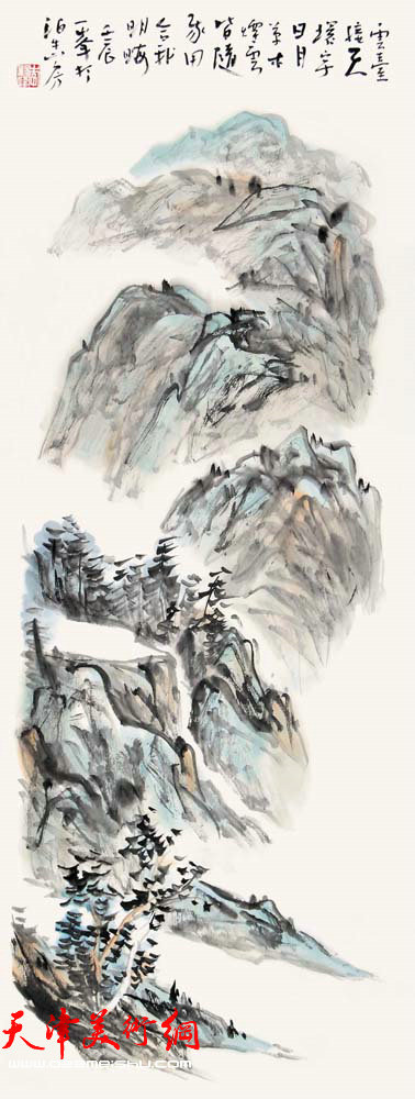 “谦谦峰骨 李毅峰中国画巡回展”参展作品《云台接天》