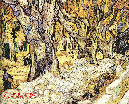 文森特·梵·高 梧桐树群 73.40×91.80cm 画布油画 1889年