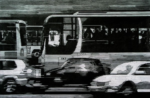 吕培桓，《城市速度》，95x70cm，2013年