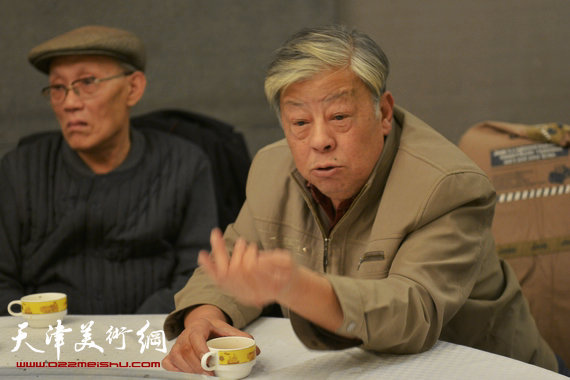“天津美术家协会山水画研究会”筹备会1月10日召开。图为王连仲发言。