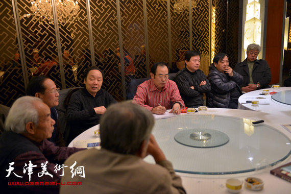 “天津美术家协会山水画研究会”筹备会1月10日召开。图为会场。