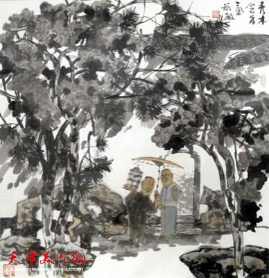 江苏省中国画学会学会成员作品展展品 周矩敏《树木含香》