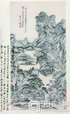 王原祁 1696年作 仿山樵真迹 立轴(2011保利2875万元成交，徐邦达旧藏)