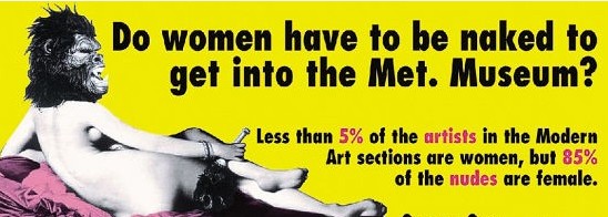 游击队女孩在1989年创作的海报：“女人一定要裸体才能进大都会艺术博物馆吗?”