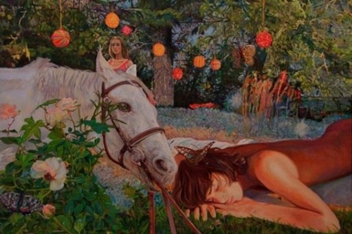 艺术家 刘娜 2013年 布面油画 《柔软时光-梦幻岛-何处解忧伤》