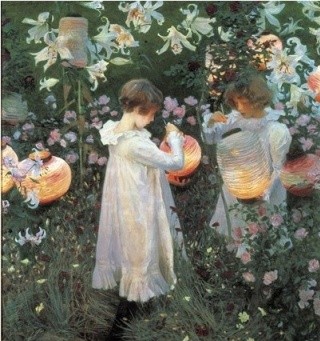 约翰•辛格•萨金特John Singer Sargent(1856—1925)《石竹、百合、玫瑰 》1885∼1886年 英国伦敦泰德美术馆藏