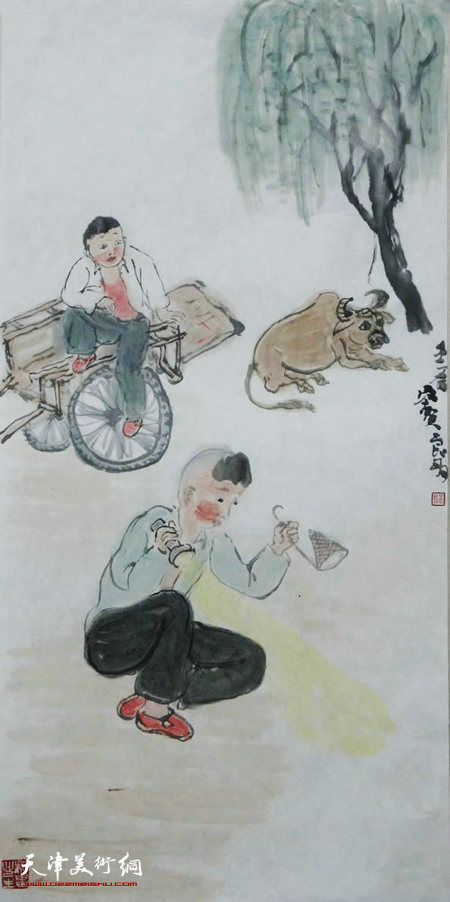 窦良羽水墨:逮蛐蛐