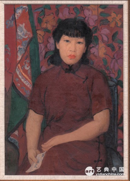 潘玉良 红旗袍的自画像