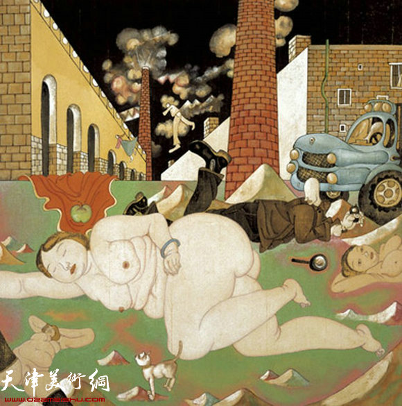 李孝萱都市荒诞画作