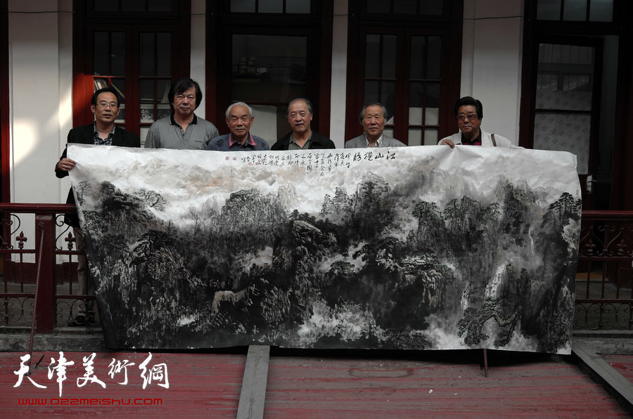 天津山水画艺委会为十二届全国美展献巨幅佳作