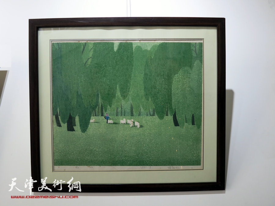 感悟天、地、人—薛福顺绘画艺术作品展在德州开幕，图为展出的薛福顺作品。
