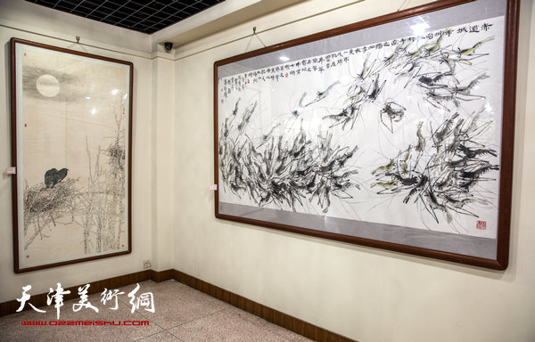 两岸四地中国书画展在潮州丹木美术馆开幕，图为展出的作品。