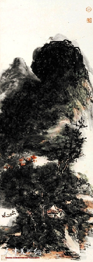 黄宾虹 青山红树图