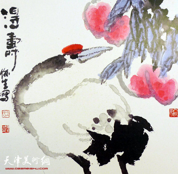 王俊生水墨画:《得寿》