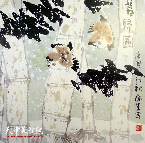王俊生水墨画:《暮归图》