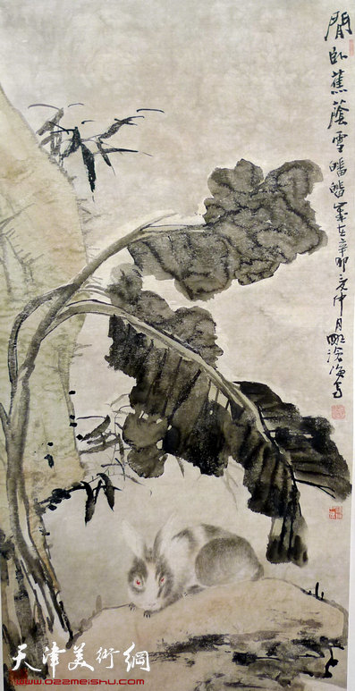 尹沧海作品:《闲卧蕉荫》