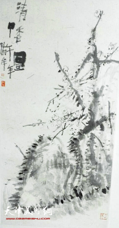 隋牟作品展6月24日在滨海新区开幕,图为展出的隋牟作品。