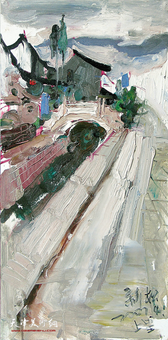 廖新松 上里古镇 油画写生系列 60×30cm 2007