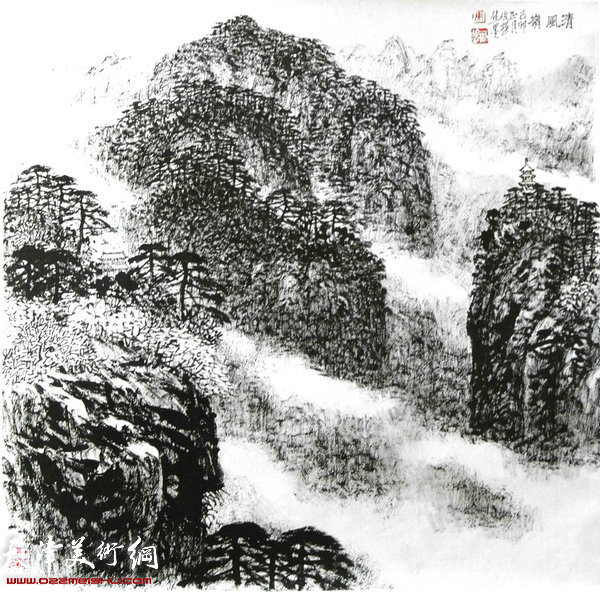 焦俊华山水画作品：《清风岩》