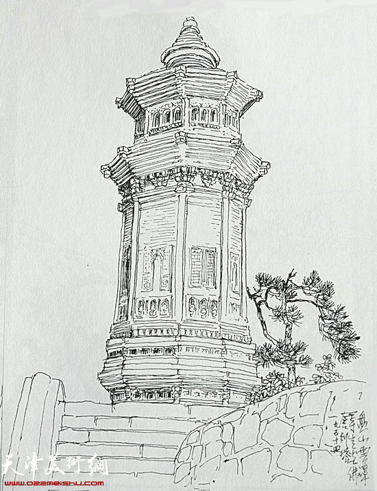 焦俊华作品 中国之塔：《盘山云罩寺定光佛塔》