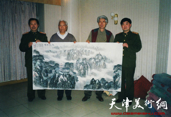 焦俊华与杨德树老师合作山水画献给解放军