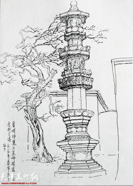 焦俊华作品 中国之塔：《赵县石佛院舍利塔》
