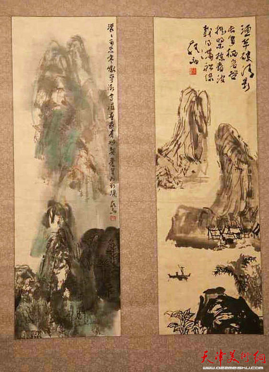 “王学仲书画艺术展”在深圳市关山月美术馆开幕，图为展览作品。