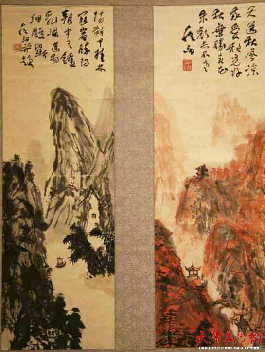 “王学仲书画艺术展”在深圳市关山月美术馆开幕，图为展览作品。