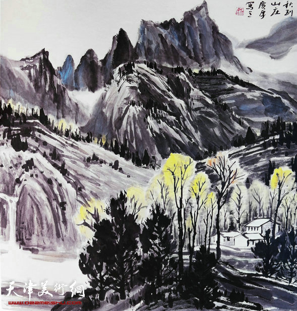 姚广厚山水作品《秋到山庄》